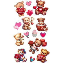 Bsb Aşk Sloganlı Ayıcıklar Telefon Laptop Notebook Tablet Defter Matara Stiker Etiket ST2178