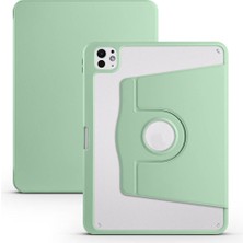 iPad Pro 11 2025 M5 Kılıf Zore Termik Kalem Bölmeli Dönebilen Standlı Kılıf - Açık Yeşil