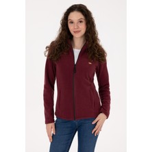 U.S. Polo Assn. Kadın Bordo Fermuarlı Dik Yaka Polar Sweatshirt 50316729-VR177