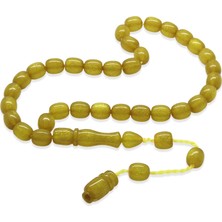 Tesbihane Sistemli Küp Kesim Bilek Boy Sedefli Sarı Ateş Kehribar Tesbih