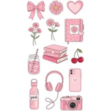 Bsb Popüler Pembe Telefon Laptop Notebook Tablet Defter Matara Stiker Etiket ST2264