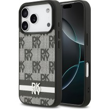 DKNY Apple iPhone 17 Pro Uyumlu Kılıf Orjinal Lisanslı M-safe Şarj Özellikli 3D Yazılı Metal Logolu Kapak