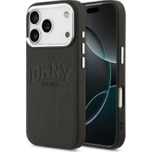 DKNY Apple iPhone 17 Pro Uyumlu Kılıf Orjinal Lisanslı M-safe Şarj Özellikli PU Deri Kabartmalı Kapak
