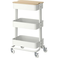 IKEA Raskog Servis Arabası Beyaz 35 x 45 x 77 cm Kapaklı
