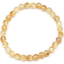 Taşmir Sitrin Doğal Taş Bileklik 6 mm Faset Kesim