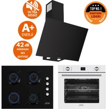 Ferre ve Afm Tech Markalı / Nara Sessiz Davlumbazlı  Ankastre Set ( D077-SA + FM2200 + FM7701)