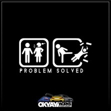 Problem Solved Sticker - Beyaz
