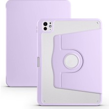 iPad Pro 11 2025 M5 Kılıf Zore Termik Kalem Bölmeli Dönebilen Standlı Kılıf - Lila