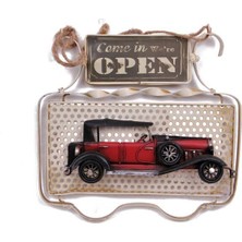 Dekoratif Metal Kapı Yazısı Araba Dekorlu Vintage Hediyelik