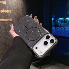Nezih Case Apple iPhone 17 Pro Uyumlu Magsafe Şarj Özellikli Parlayan Simli Işıltılı Lüks Kapak Kılıf