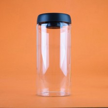 Arow Frasco Vakumlu Saklama Kavanozu - Şeffaf / Siyah - 1,8 Lt