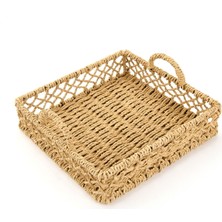 Matmel Deco Rustico Dekoratif Tepsi - Bej - 22 cm