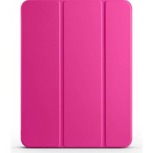 iPad Pro 11 2025 M5 Zore Smart Cover Kalem Bölmeli Standlı 1-1 Kılıf - Pembe Koyu