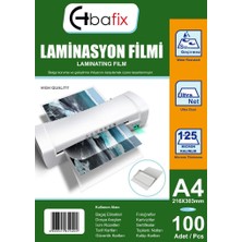 Kitabevimden Bafix A4 Laminasyon Filmi 125 Mıc 100'lü 216-303 Beyaz Renk ile Su Geçirmez Koruma