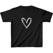 Rawea Fashion Çocuk Kız Baskılı T-Shirt - Siyah