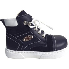 Ortopedikal 1001 Ridente Lacivert Bebe Erkek Çocuk Bot % 100 Deri Fermuarlı ve Bağcıklı