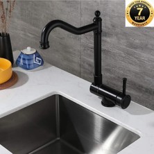 OEM Mutfak Pencere Önü Katlanır Evye Bataryası Rustik Yeni Mat Siyah Renk 7 Yıl Garantili Ithal