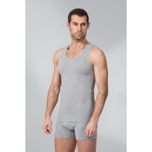 Yıldız Çamaşır Erkek Gri Formen Tekli Rambo Sırtı Çarpaz Likralı Askılı Atlet