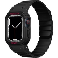 Lopard Apple Watch Series 10 / 11 Kılıf 42MM Silikon Kordon KD-142 Airbag Tasarımlı Kasa Koruyuculu