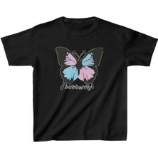 Rawea Fashion Çocuk Unisex Baskılı T-Shirt - Siyah