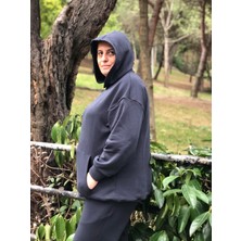 WisteriA Kapüşonlu Cepli Üç Iplik Eşofman Takımı