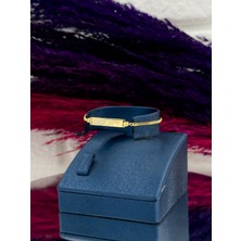 Livora Jewelry 925 Ayar Gümüş Gold Renk Sonsuzluk Figürlü Isim Yazılabilir Kız Bebek Künye – Kişiye Özel Gümüş Çocuk Bileklik