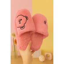 ModaFrato Momo Ayıcık Kadın Ev Terliği Günlük Rahat Kışlık Terlik