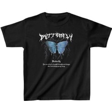 Rawea Fashion Çocuk Kız Baskılı T-Shirt - Siyah
