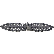 Antika Tarz Dekoratif Pirinç Yaprak Desenli Menteşe - 55X265 Mm, Oksit