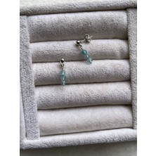Pel Design Minimal Topaz Taşı Gümüş Kaplama Top Küpe