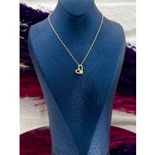 Livora Jewelry 925 Ayar Gümüş Kalp Modeli Mosanite Taşlı Zarif Kadın Kolye