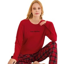 Bipamuk Lina Uzun Kollu Kadın Pijama Takımı Yumuşak Dokulu Şık ve Esnek Konforlu S/2xl