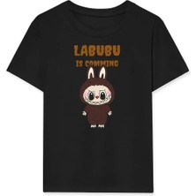 Rawea Fashion Kız Labubu Çocuk Baskılı T-Shirt - Siyah