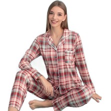 Bipamuk Amaray Tasarım Uzun Kollu Kadın Pijama Takımı Yumuşak Dokulu ve Şık S/2xl