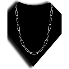Roxx Jewellery 925 Ayar Gümüş El Işi Oval Model Zincir Kadın Kolye