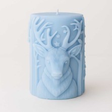 Medite Yılbaşı Geyik Motifli Kabartmalı Soya Wax Mum