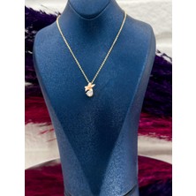 Livora Jewelry 925 Ayar Gümüş Çiçek Mineli Tektaş Modeli Zarif Kadın Kolye