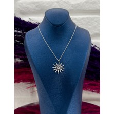 Livora Jewelry 925 Ayar Gümüş Nazar Boncuklu Güneş Modeli Lüks Kadın Kolye