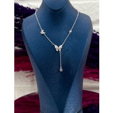 Livora Jewelry 925 Ayar Gümüş Özel Tasarım Kelebek Modeli Zarif Kadın Kolye