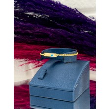 Livora Jewelry 925 Ayar Gümüş Gold Renk Isim Yazılabilir Kız & Erkek Bebek Künye – Kişiye Özel Gümüş Çocuk Bileklik