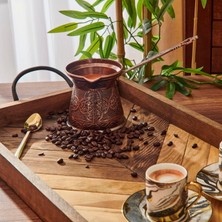 Matmel Metal Desenli Cezve No:6 - Kahverengi - 390 ml