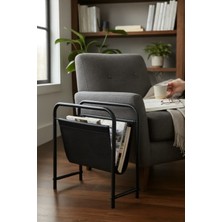Baresmu Alpa Deri Kumaşlı Dergilik, Kitaplık – Metal Çerçeveli Modern Gazetelik / Organizer