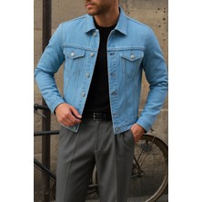 Comstar Erkek Trend Comfort Günlük Slim Fit B.mavi Kot Ceket