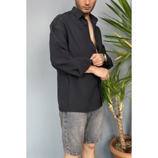 Alışveriş Sokağı Ince Kumaş Oversize Uzun Kollu Gömlek