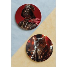 Nurdic Ev Dekor Oval Pleksi Bardak Altlığı Temalı Desenli 2 Adet Set LV00000