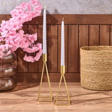 Mumsan 2'li Burgu Şamdan Mumu - Gri - 25 cm