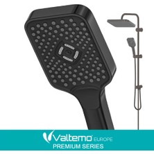 Romena | Valtemo (Art Gray) Antrasit Duş Seti - Butonlu - Büyük Boy