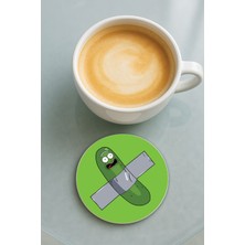 Nurdic Yuvarlak Pleksi Bardak Altlığı Baskı Desenli Tekli Hıyar