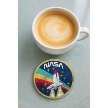 Nurdic Yuvarlak Pleksi Bardak Altlığı Baskı Desenli Tekli Nasa