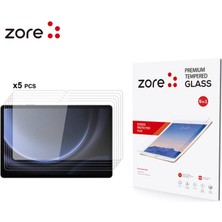 Zore Galaxy Tab S9 Uyumlu Tkdw 5in1 Tablet Temperli Cam Ekran Koruyucu-Renksiz